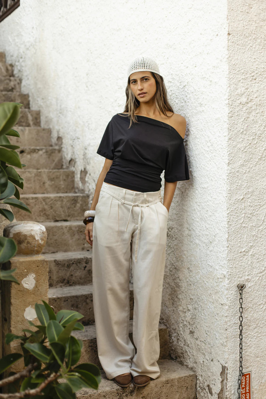 Cream Pants Alba Viella