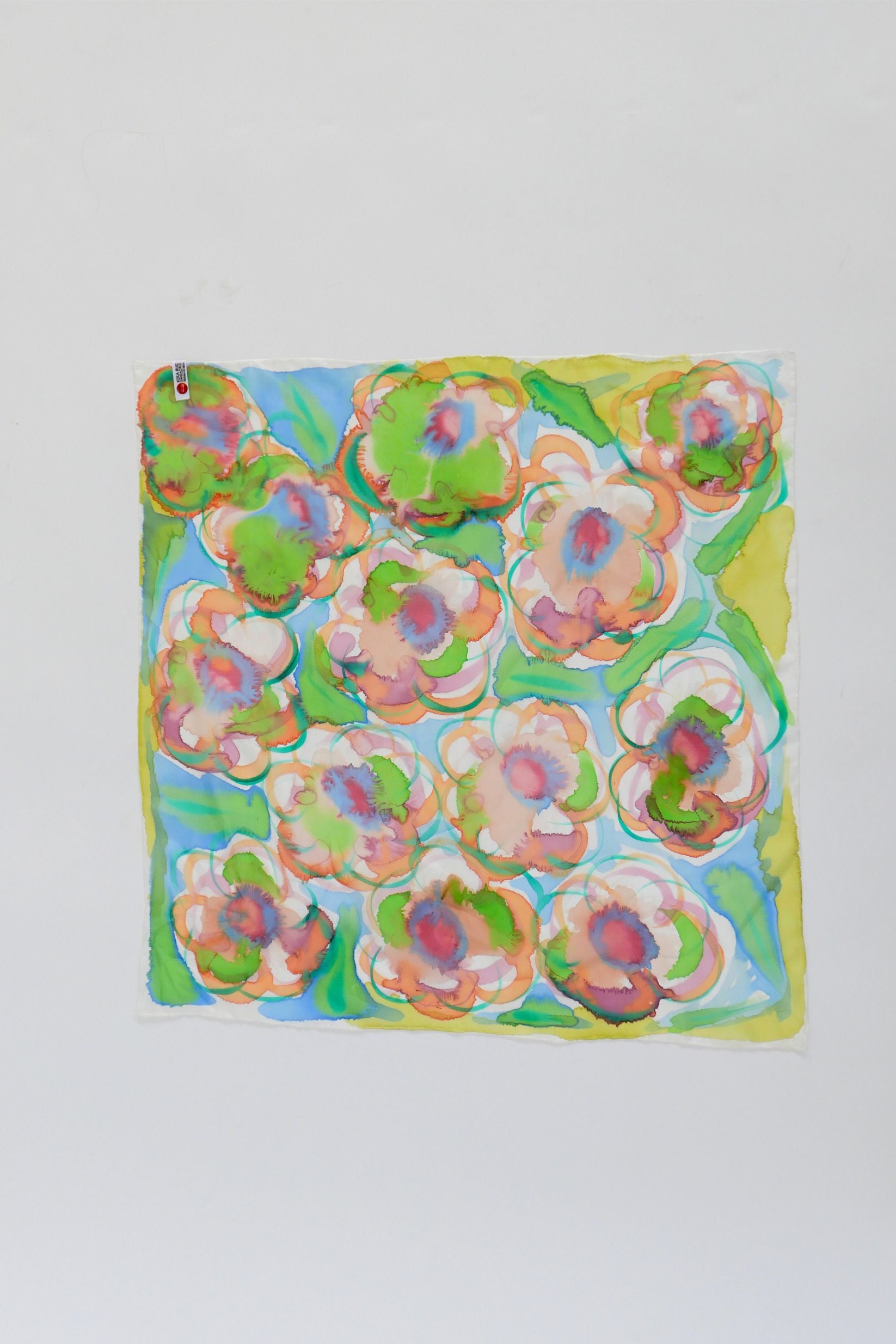 Calceolaria Copper Hand Painted Silk Scarf Square