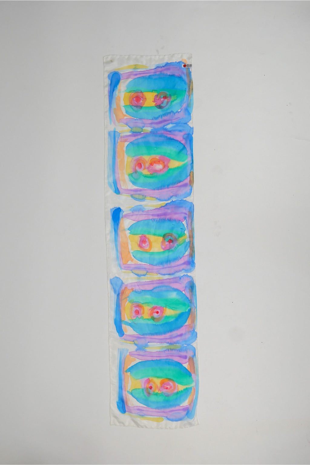 Zarcilla Azul Hand Painted Silk Scarf Rectangle
