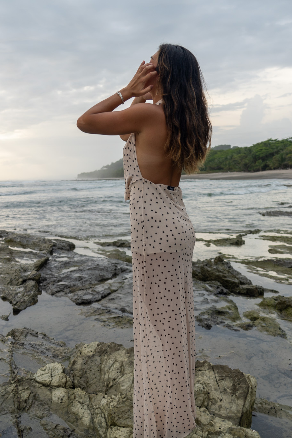 Ivory Polka Dot Mesh Dress Feras