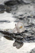Ring Double Filigree Citrine Adjustable Fine Silver Shirley Blanch