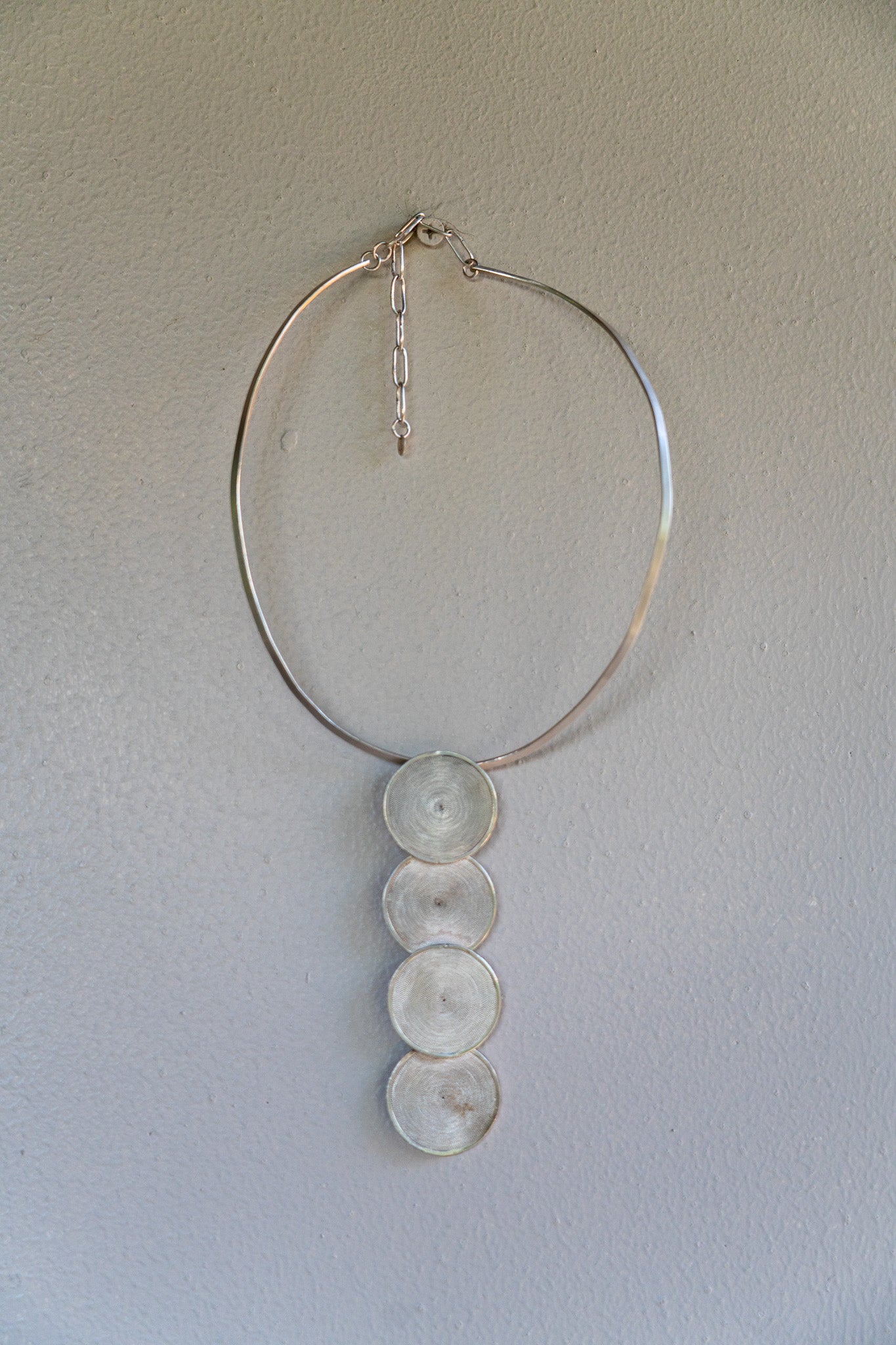 Necklace Filigree Vertical Fine Silver Shirley Blanch
