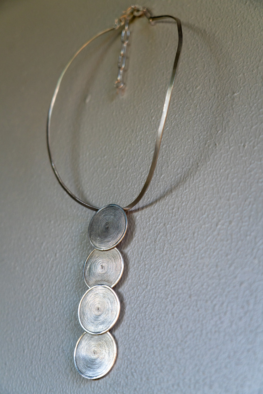 Necklace Filigree Vertical Fine Silver Shirley Blanch