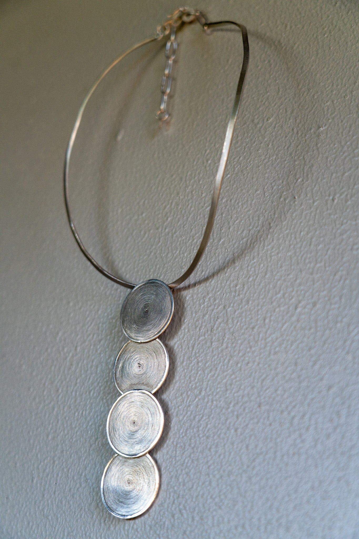 Necklace Filigree Vertical Fine Silver Shirley Blanch