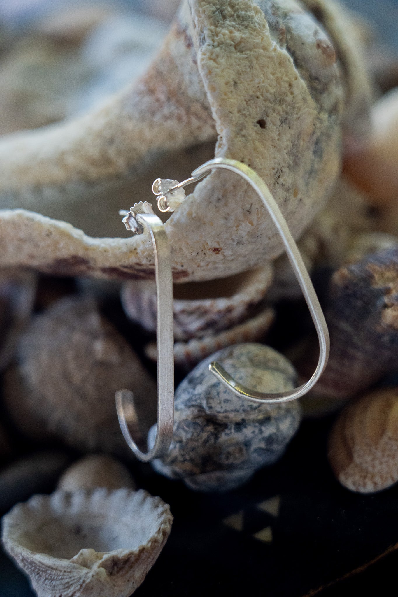 Fine Silver J Earrings Shirley Blanch