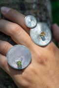 Ring Filigree Peridot Adjustable Fine Silver Shirley Blanch