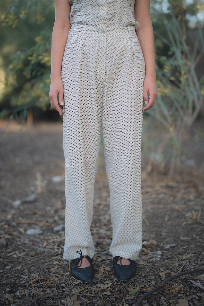 Beige Polka Dots Pants Pluisotis Antonia Fluxá