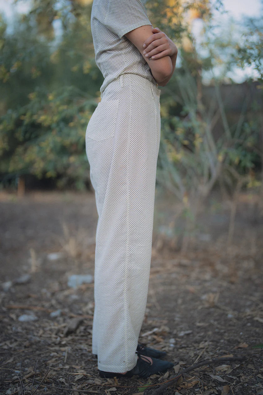 Beige Polka Dots Pants Pluisotis Antonia Fluxá
