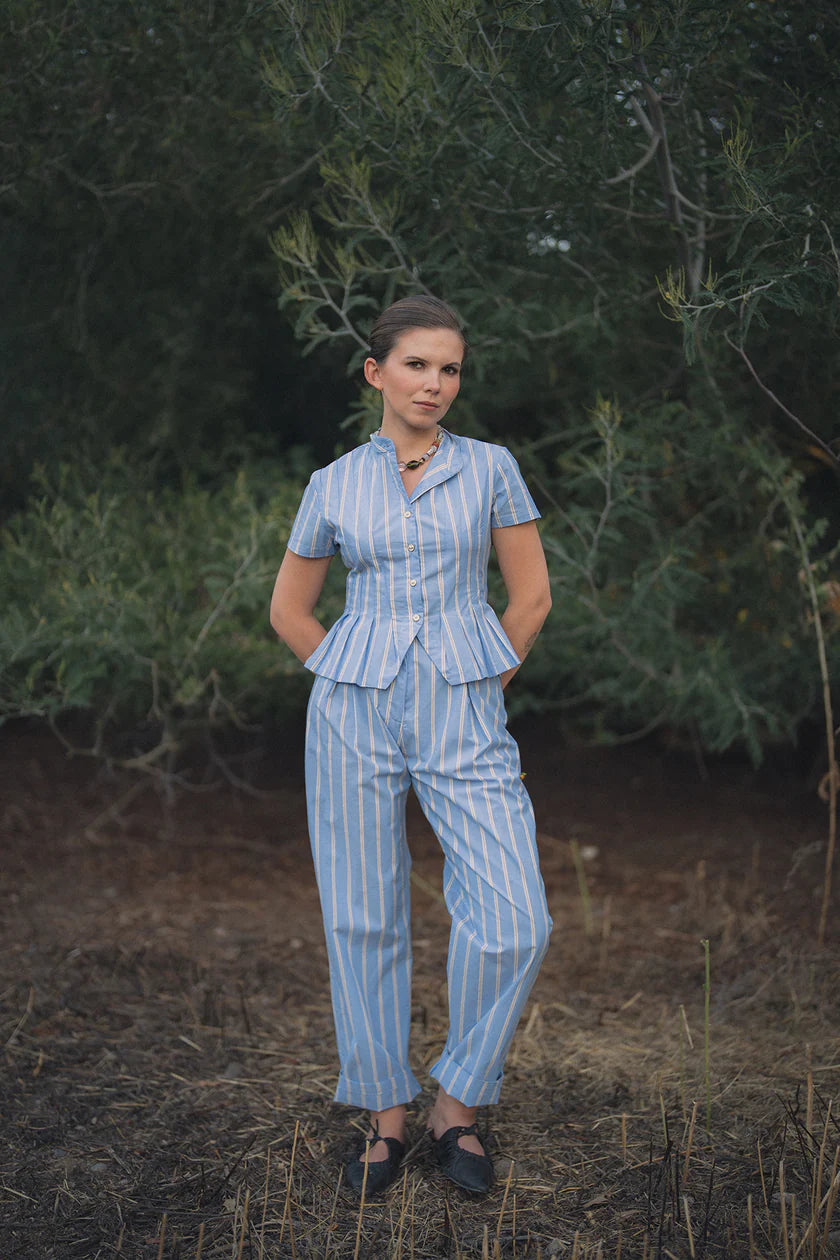 Sky Blue Striped Pants Pluisotis Antonia Fluxá