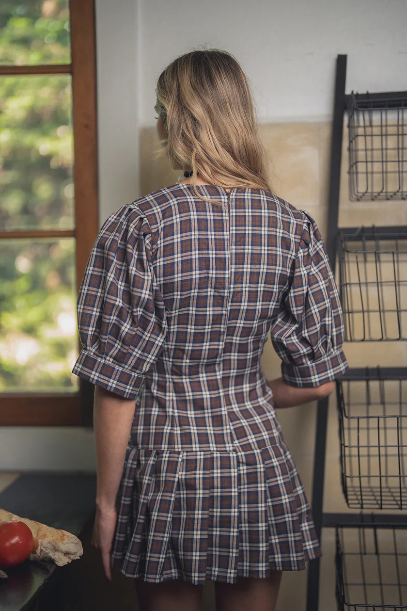 Brown Checked Dress Pentispa Antonia Fluxá