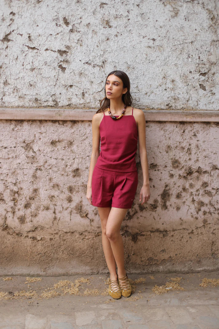 Burgundy Shorts Tania Marina Mia