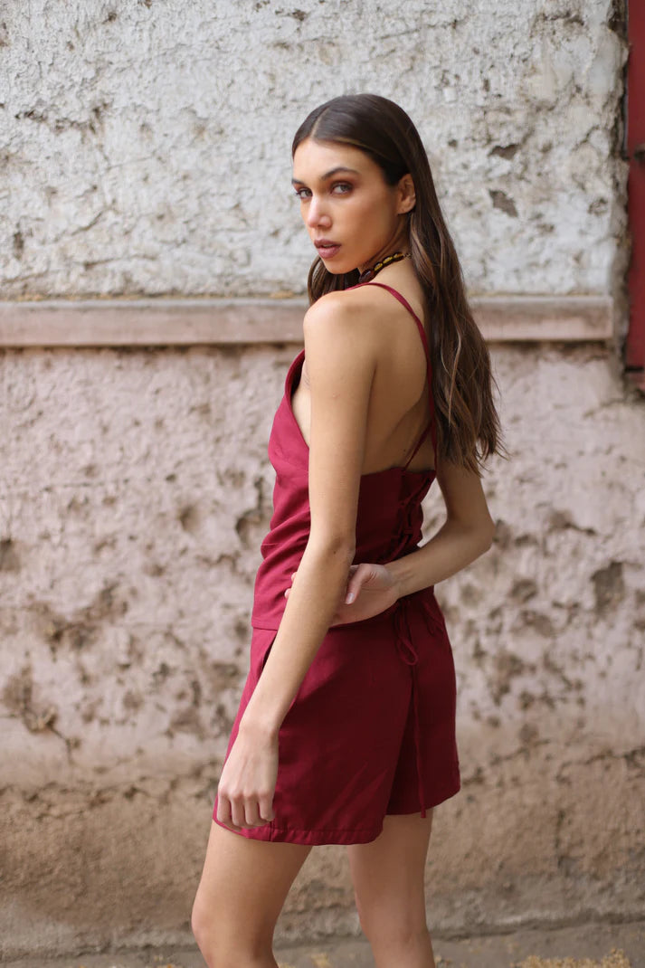 Burgundy Shorts Tania Marina Mia