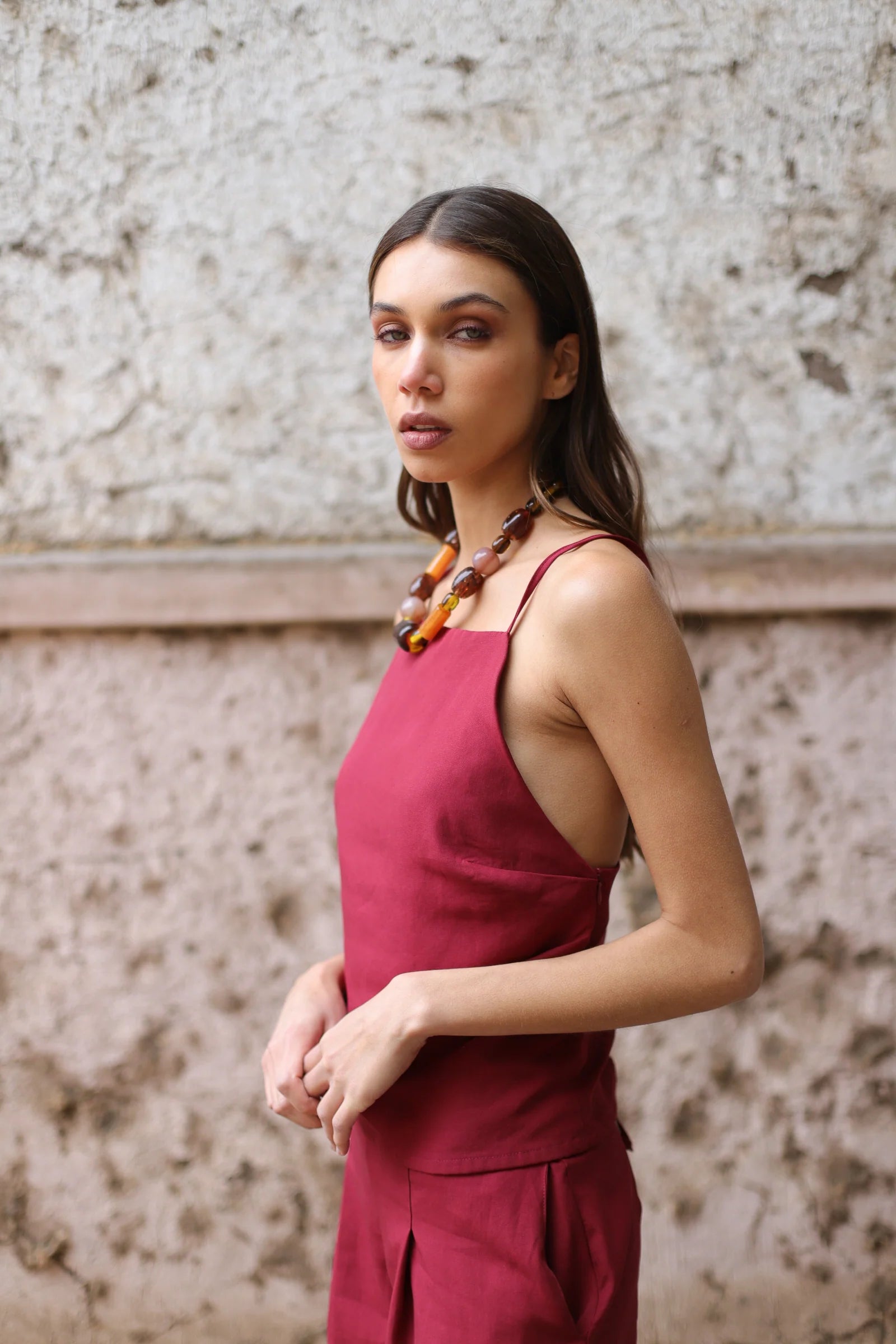 Burgundy Blouse Tania Marina Mia