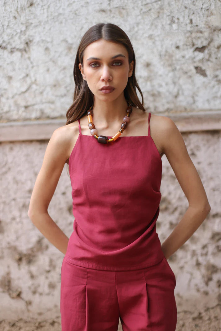 Burgundy Blouse Tania Marina Mia