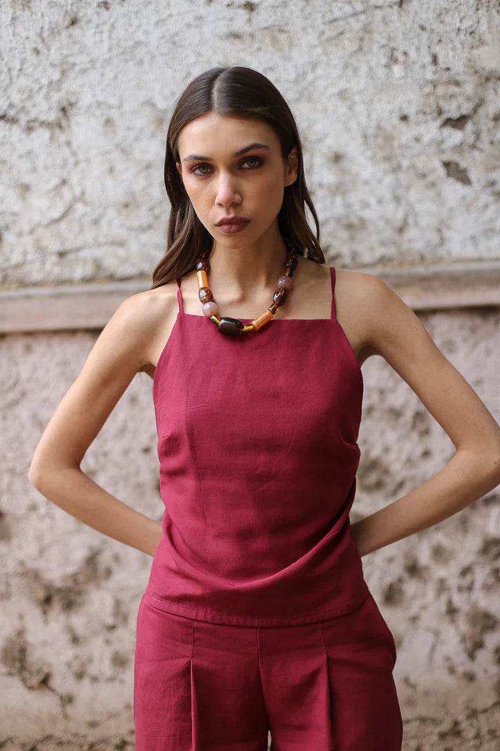 Burgundy Blouse Tania Marina Mia