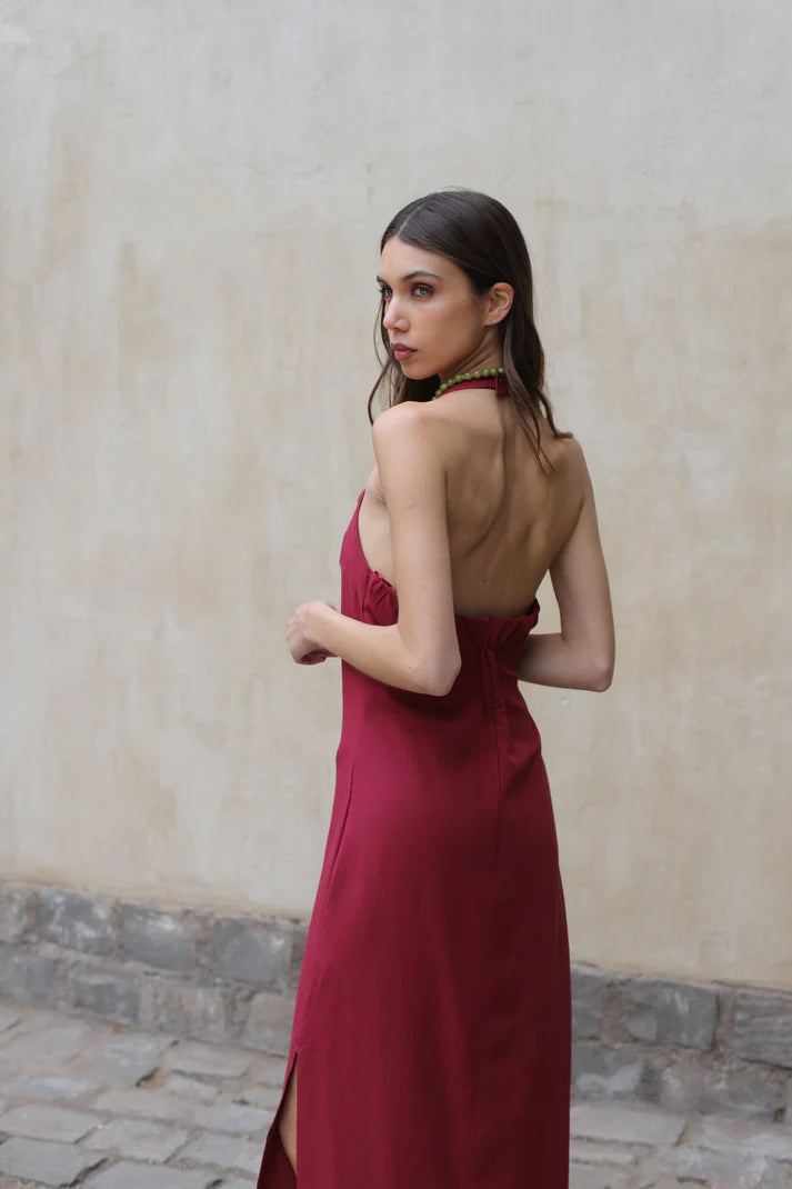 Burgundy Dress Tania Marina Mia