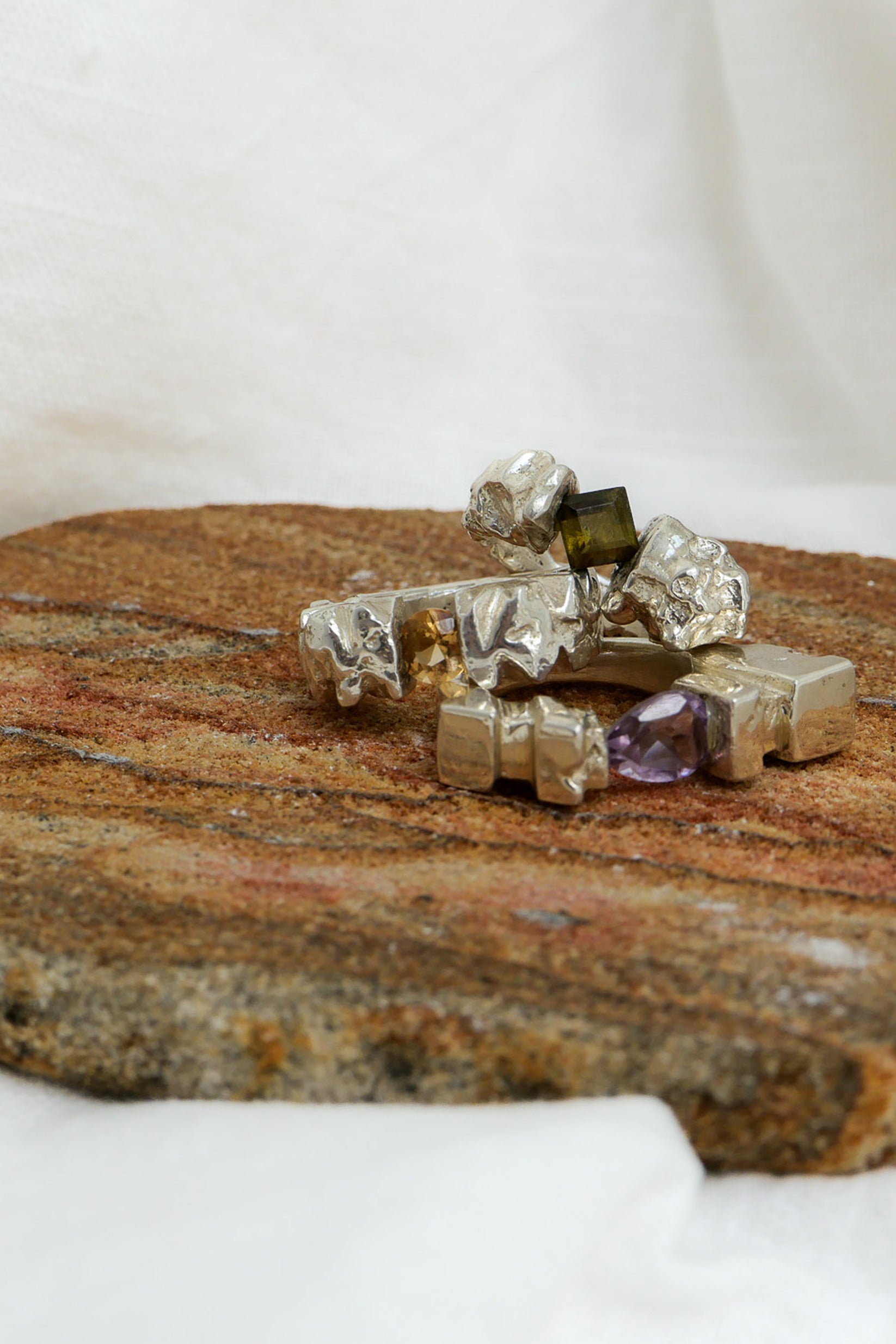Ring Almas Tourmaline US 5 Fine Silver Shirley Blanch
