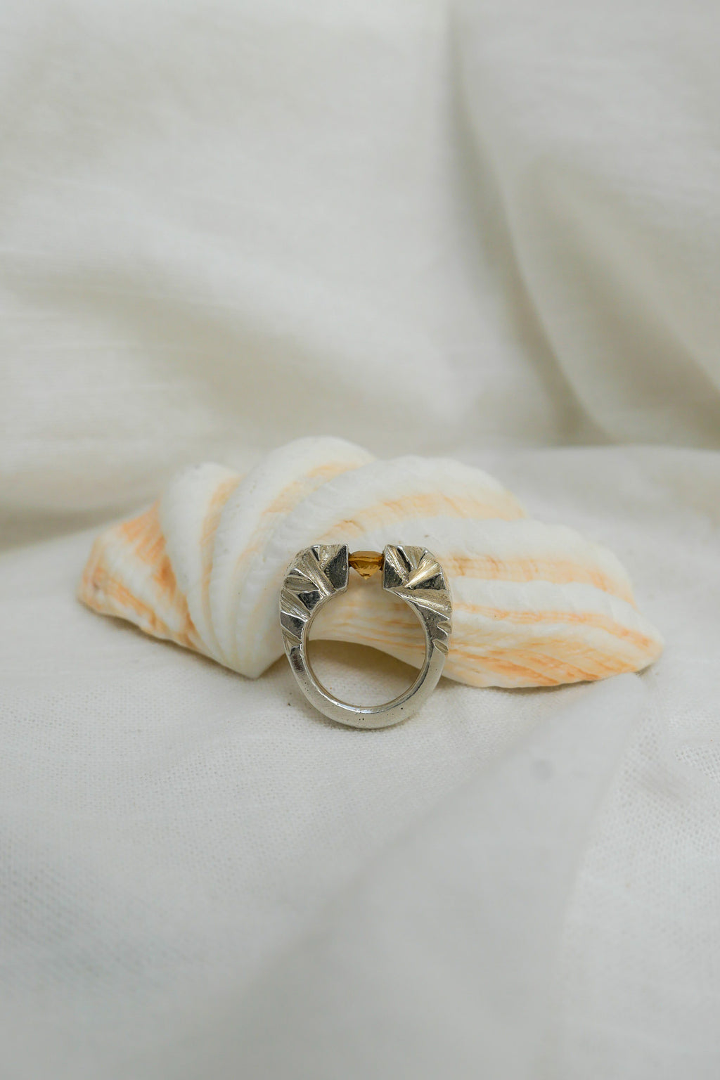 Ring Almas Citrine Size US 6 Fine Silver Shirley Blanch