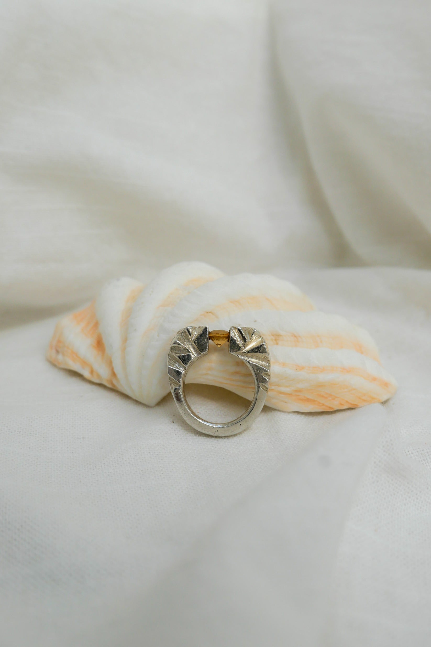 Ring Almas Citrine Size US 6 Fine Silver Shirley Blanch