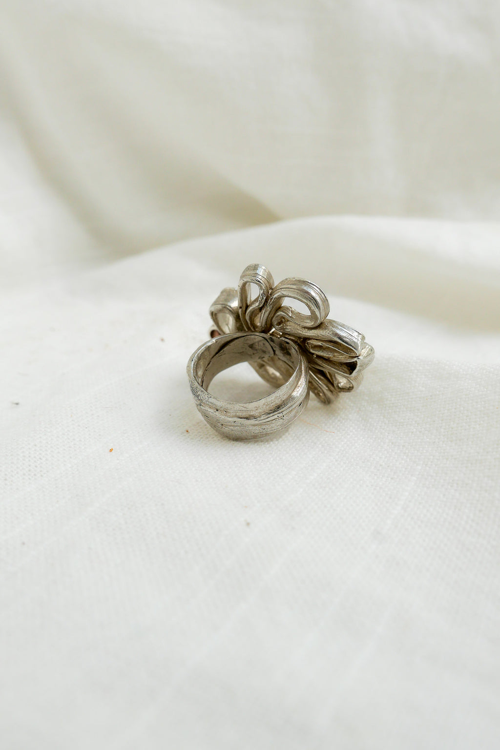 Ring Huella Rose Tourmaline Size 6.5 Fine Silver Shirley Blanch