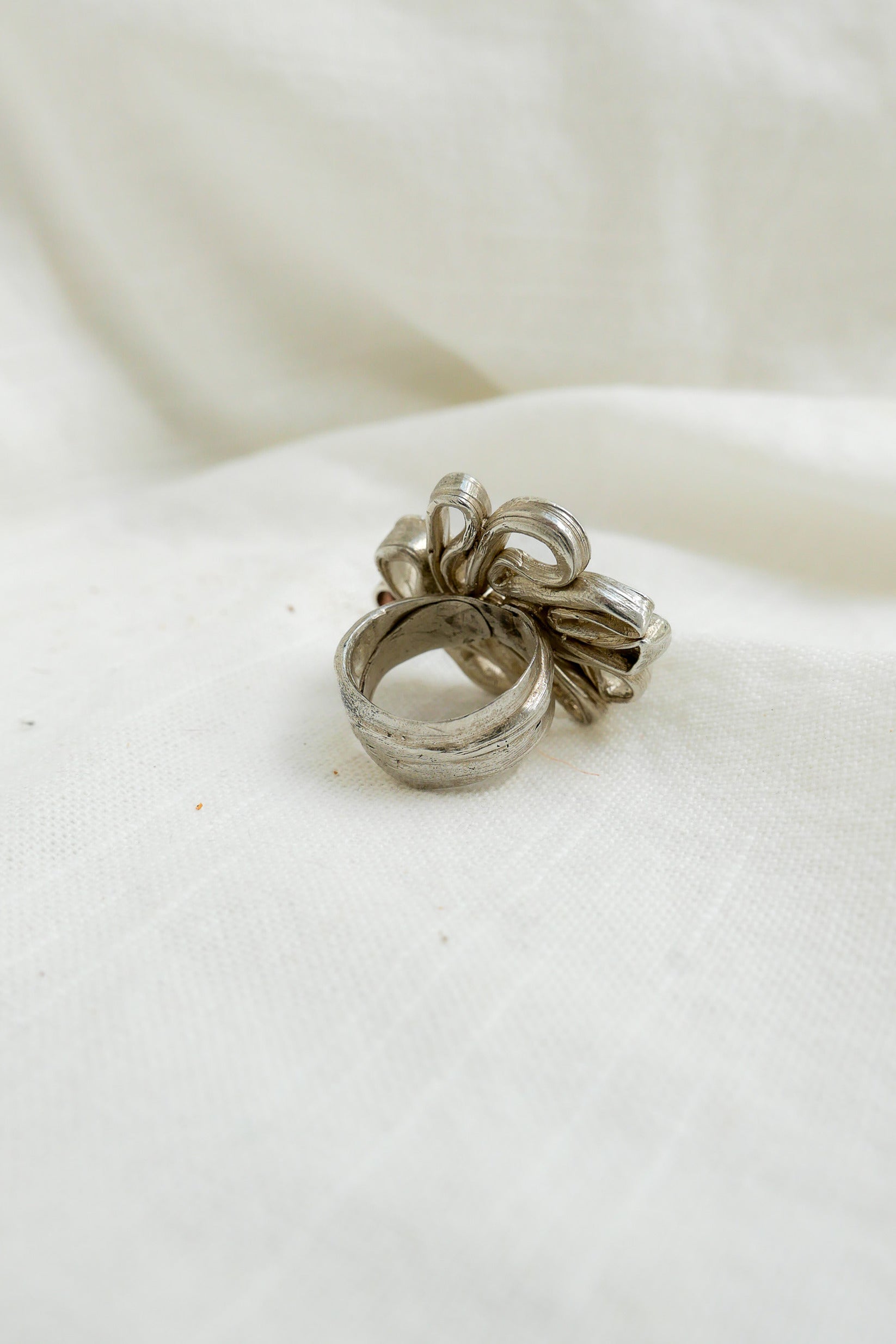 Ring Huella Rose Tourmaline Size 6.5 Fine Silver Shirley Blanch