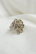Ring Huella Rose Tourmaline Size 6.5 Fine Silver Shirley Blanch