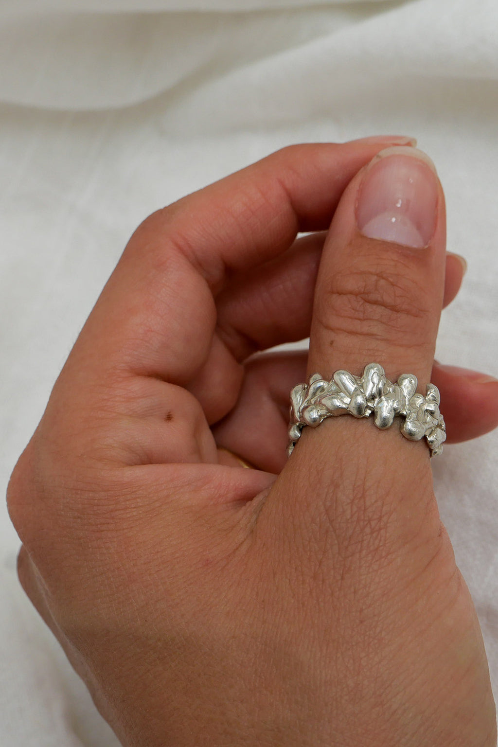 Ring Emerger Size US 8.5 Fine Silver Shirley Blanch