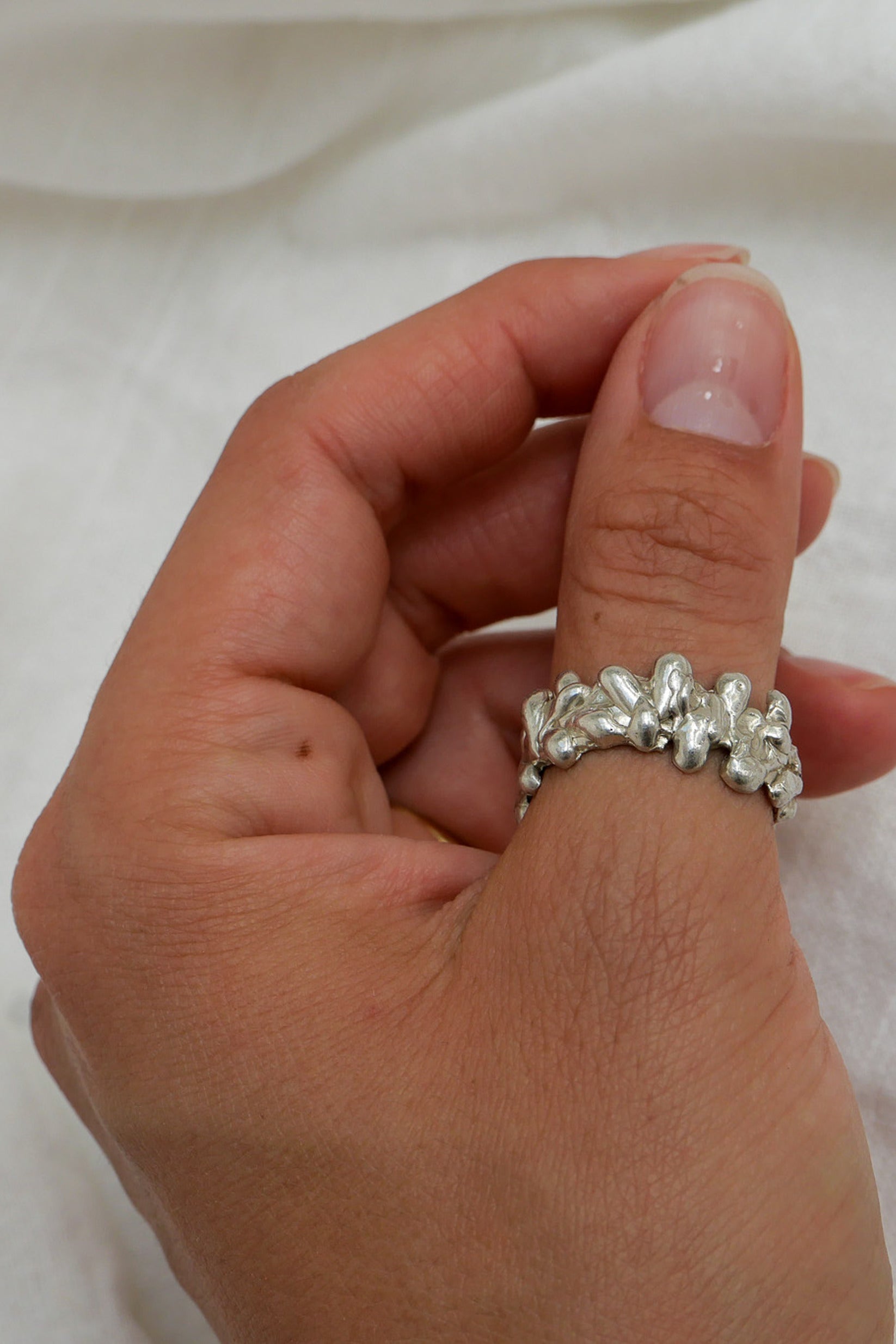 Ring Emerger Size US 8.5 Fine Silver Shirley Blanch