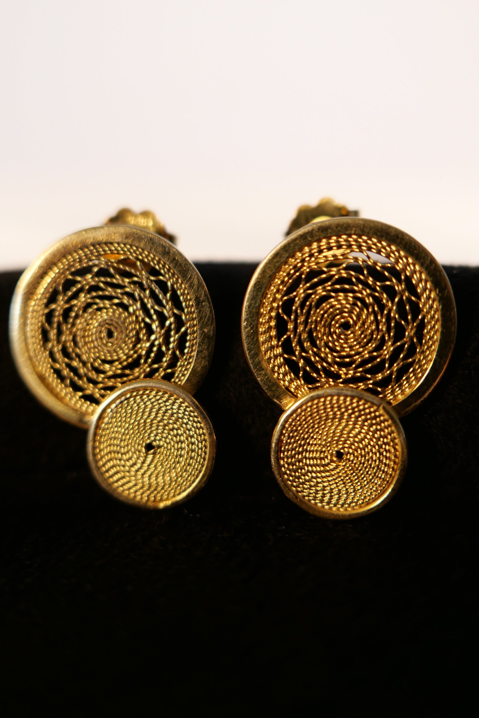 Earrings Filigree 24K Gold-Plated Fine Silver Shirley Blanch
