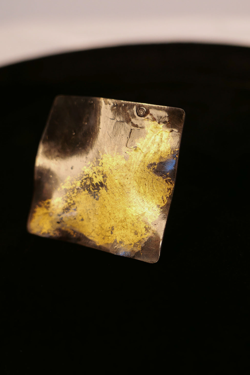 Square Ring Keum Boo Gold Plated 24K Fine Silver Shirley Blanch