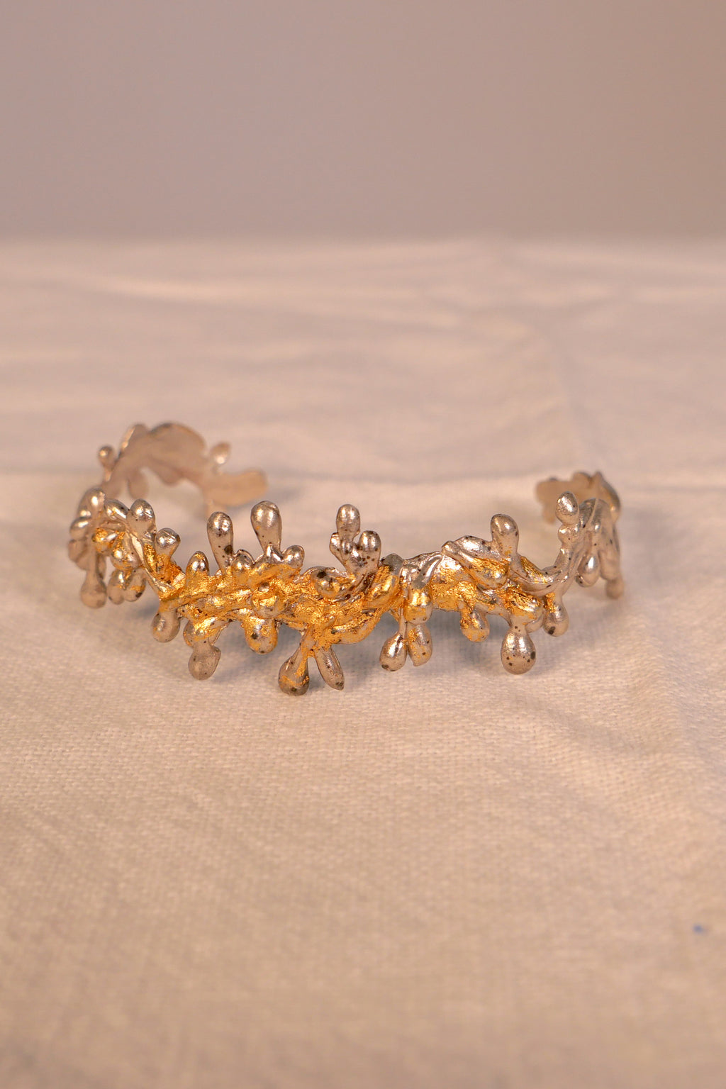 Cuff Bracelet Emerger Gold Plated 24K Fine Silver Shirley Blanch
