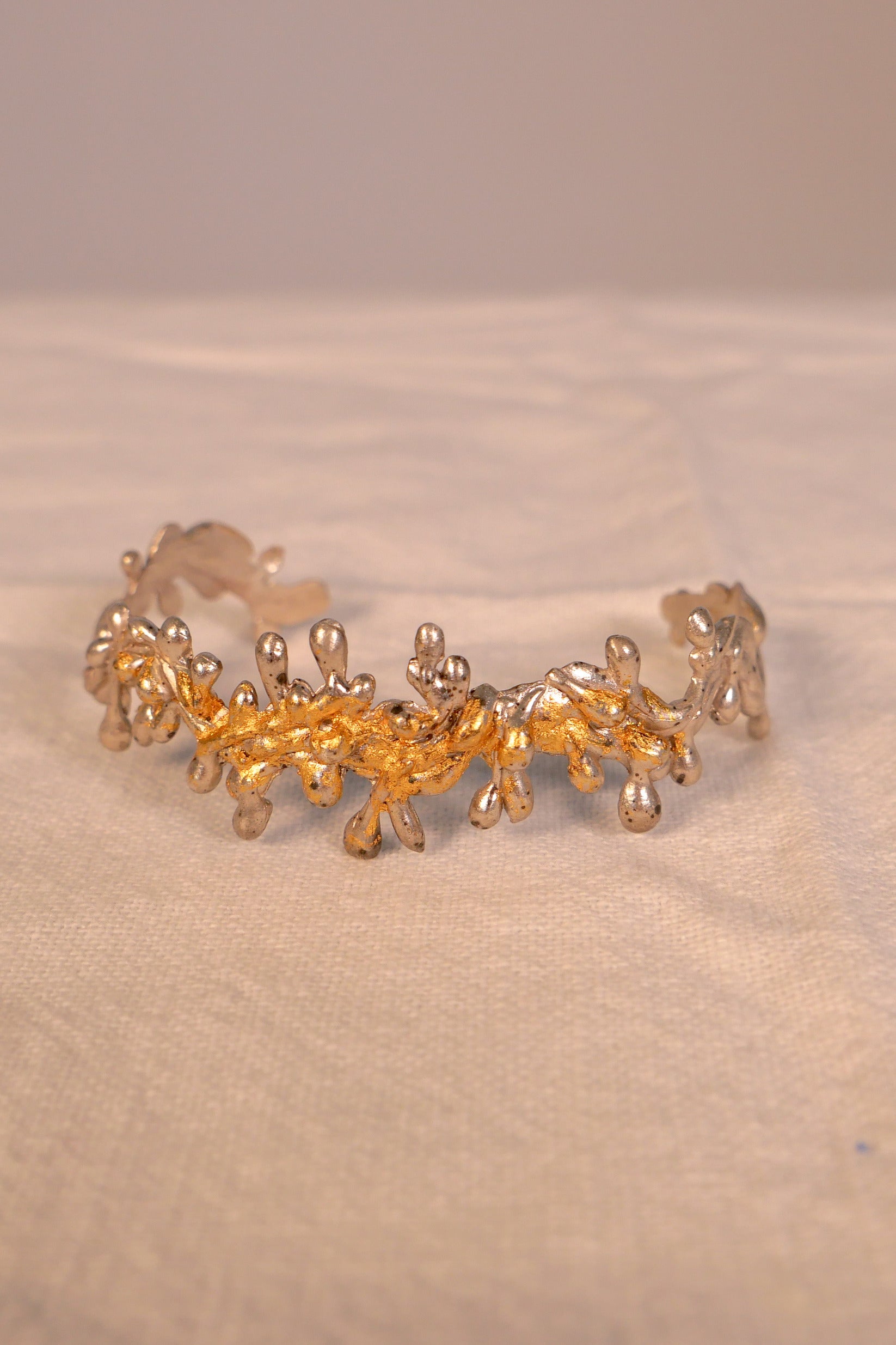 Cuff Bracelet Emerger Gold Plated 24K Fine Silver Shirley Blanch