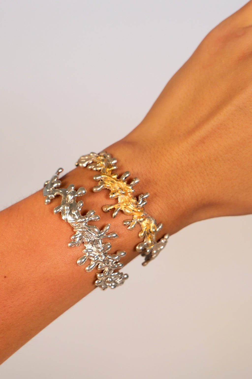 Cuff Bracelet Emerger Gold Plated 24K Fine Silver Shirley Blanch