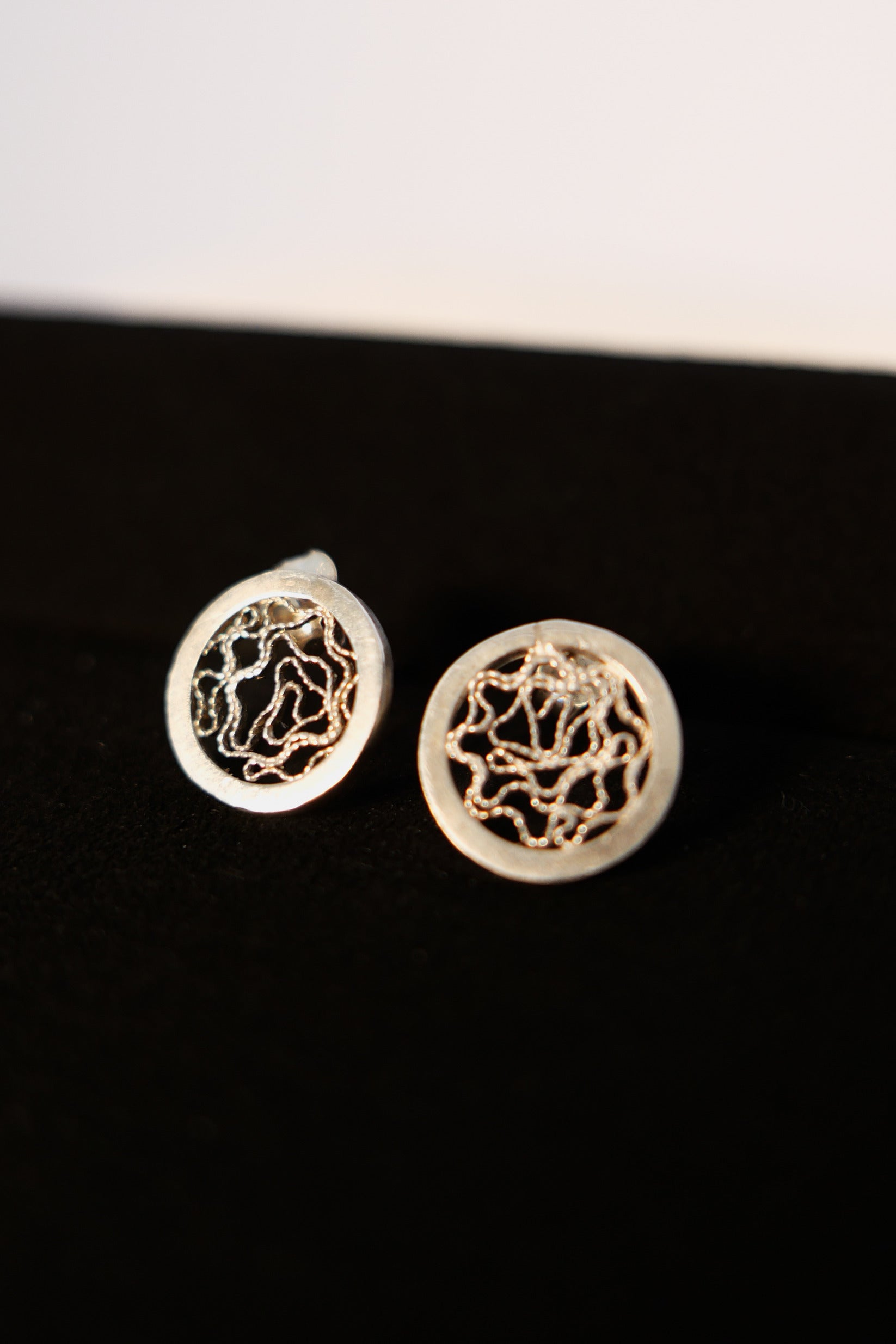 Earrings Filigree Redon Small Fine Silver Shirley Blanch