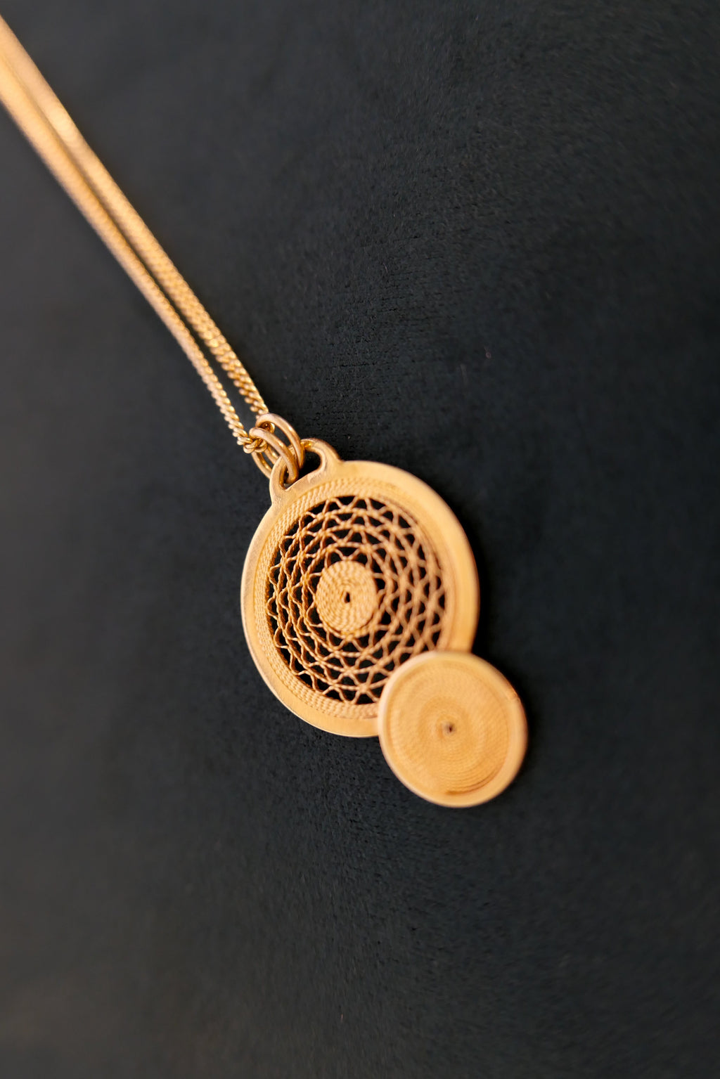Necklace Filigree Gold-Plated 24K Fine Silver Shirley Blanch