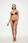 Burgundy Triangle Bikini Set Musta