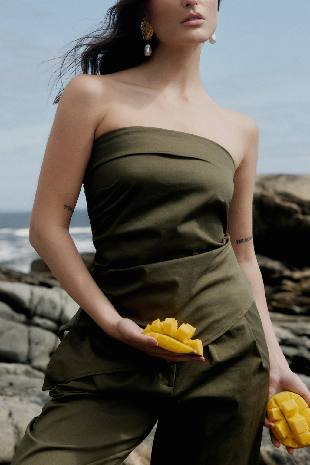 Green Strapless Top Kbrancoli