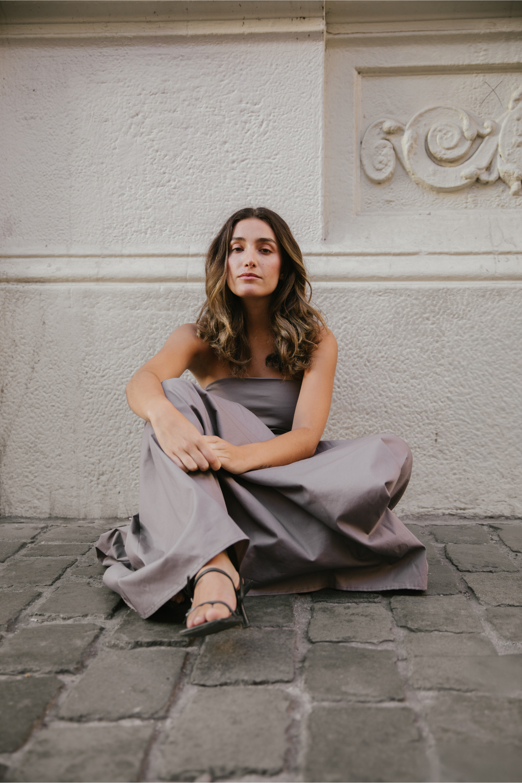 Gray Strapless Dress Kbrancoli
