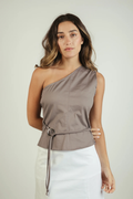 Gray Ring-Detail Top Kbrancoli
