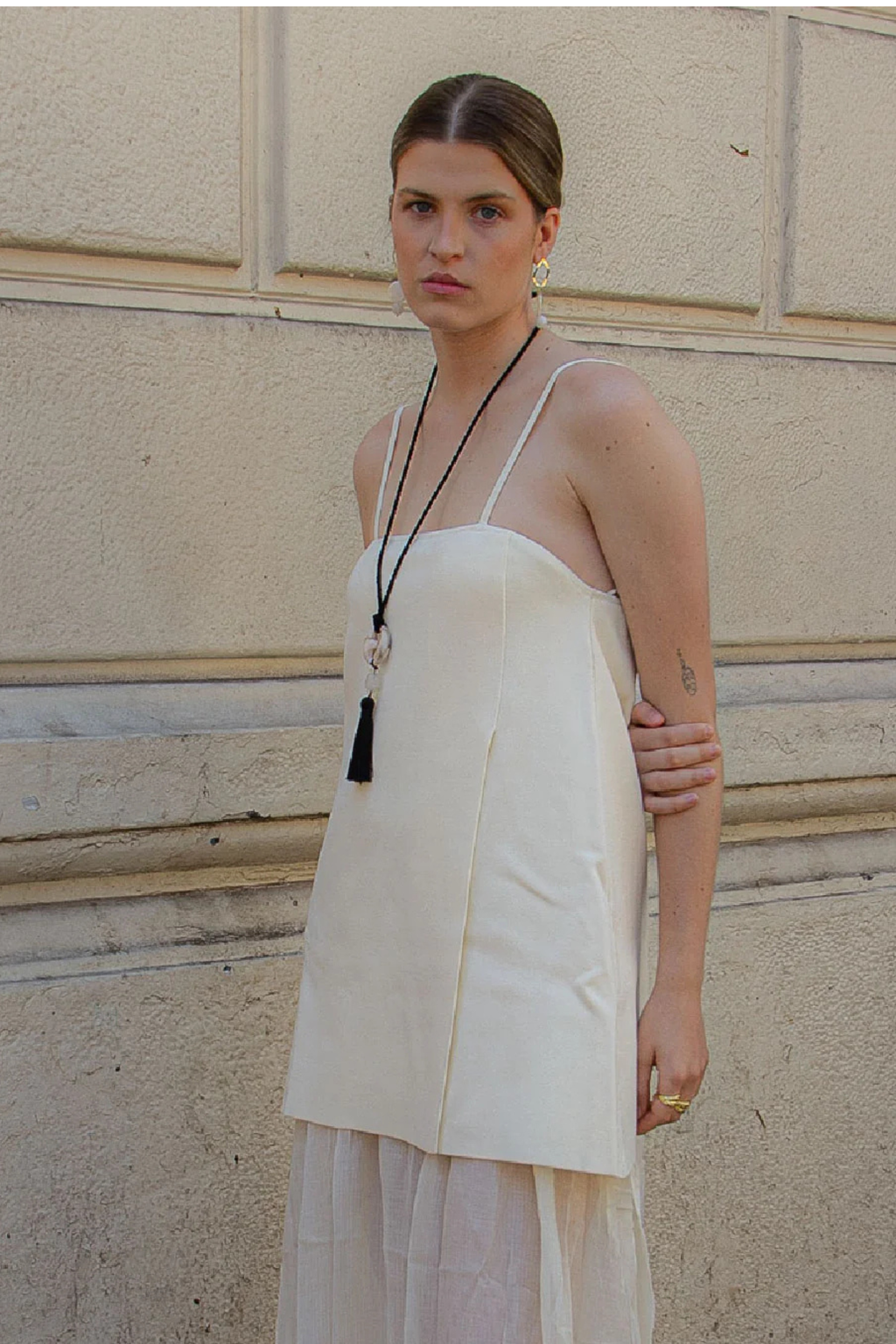 Tassel Grao Crema Necklace La Cadenaria