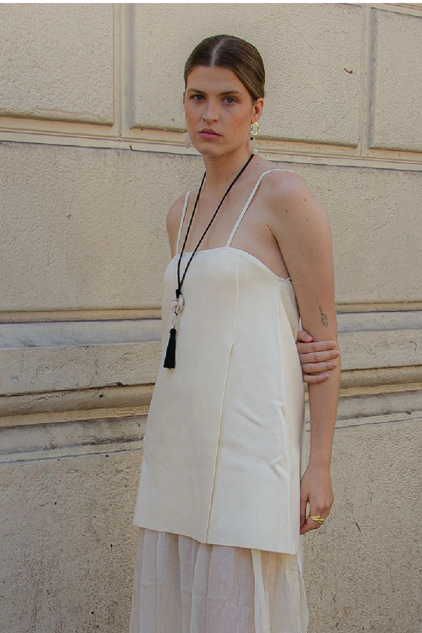 Tassel Grao Crema Necklace La Cadenaria