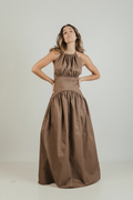 Brown Open Back Dress Kbrancoli
