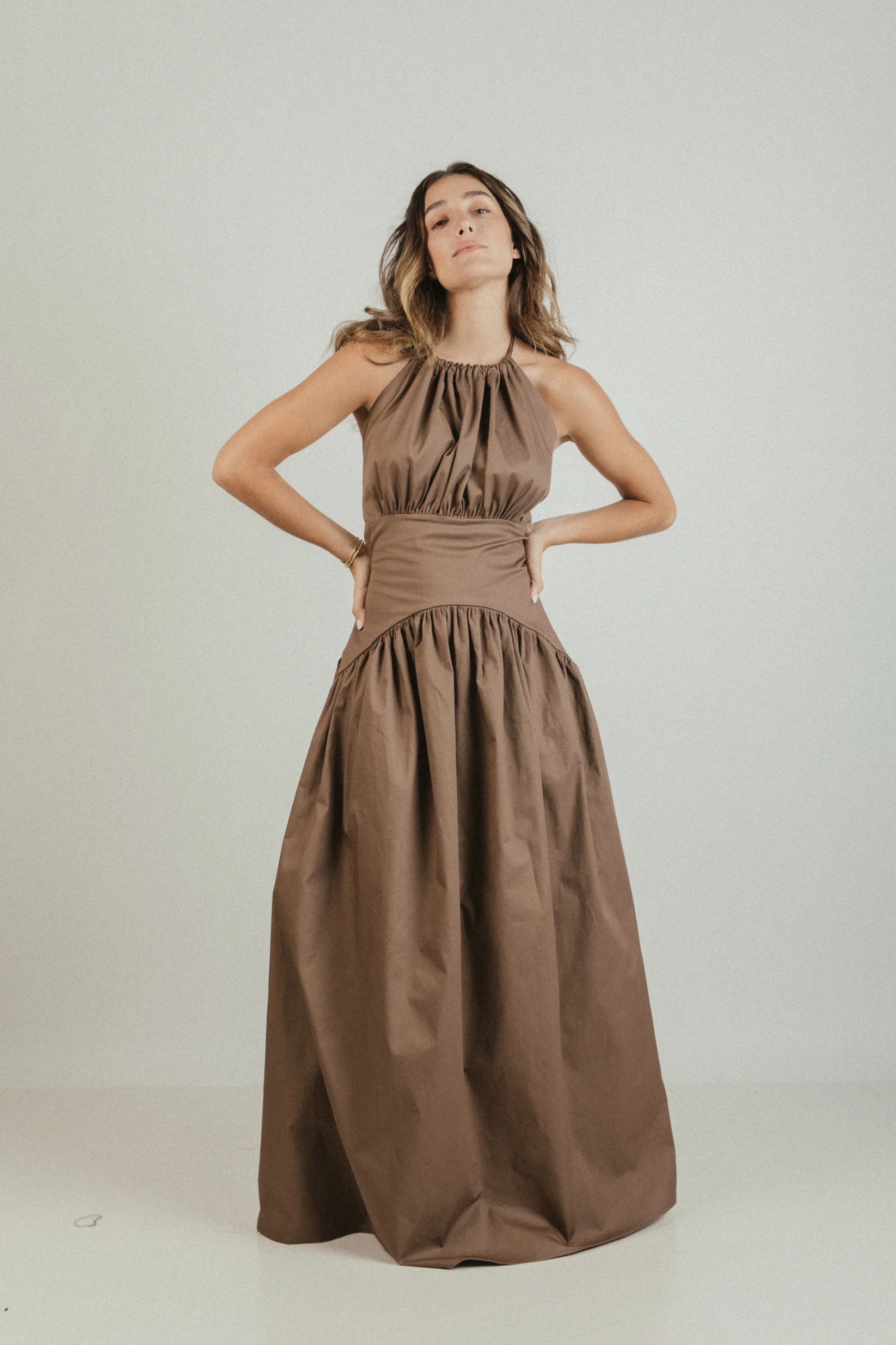 Brown Open Back Dress Kbrancoli