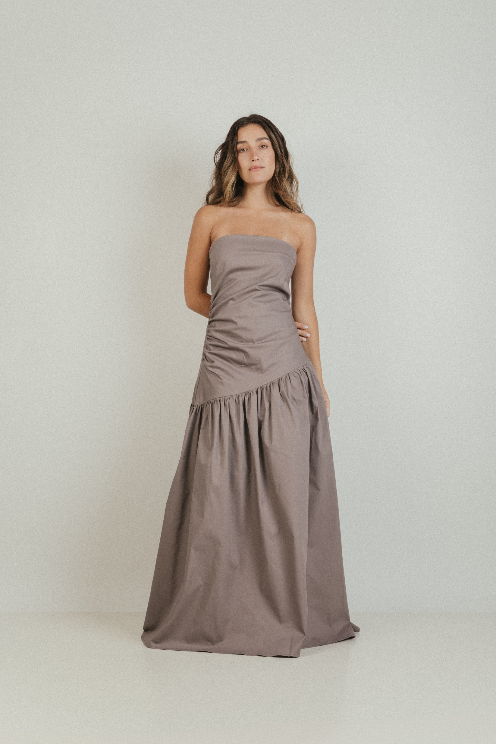 Gray Strapless Dress Kbrancoli
